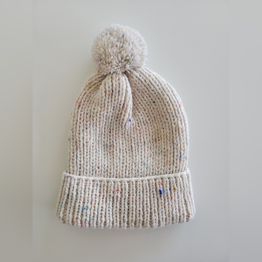 Winter Hat with PomPom 100% wool Handmade